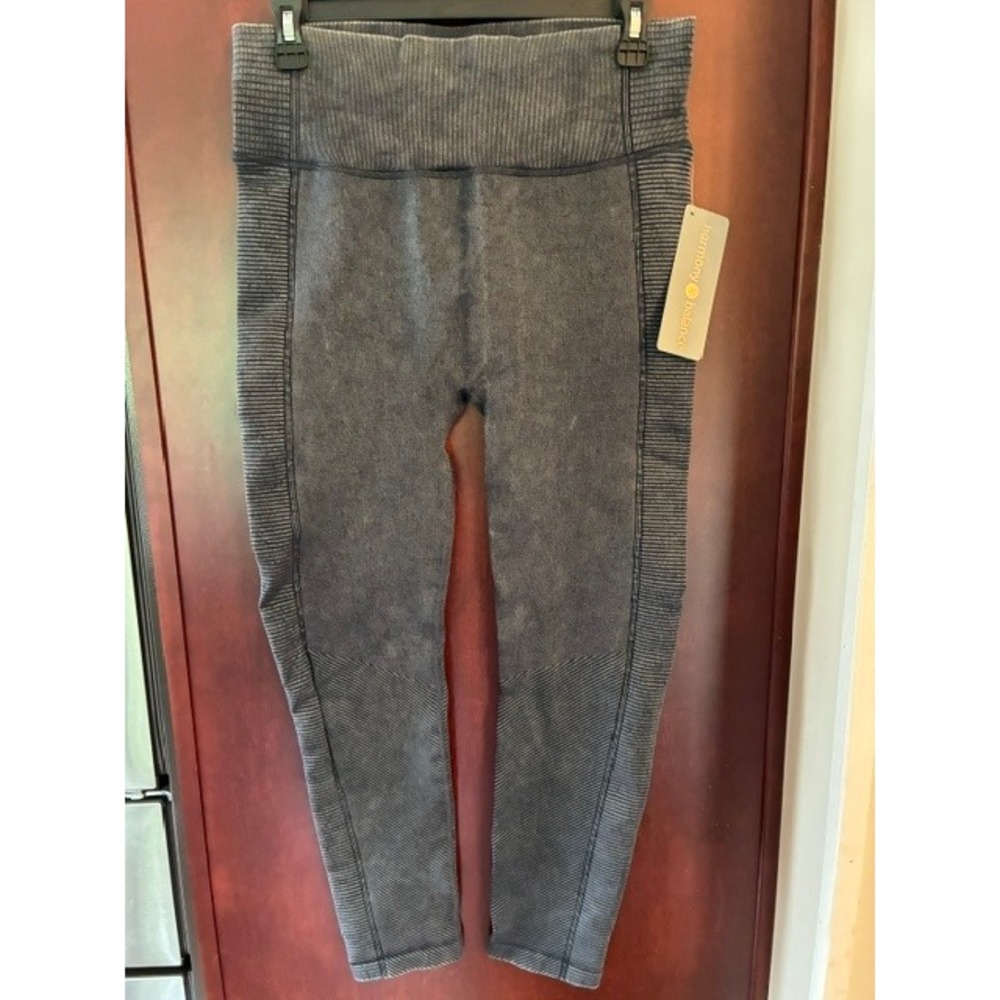 Harmony Balance Leggings Women S Grey New Acid Wash Seamless Ribbed High Rise - Picture 8 of 8